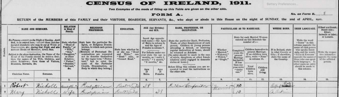 mary minnie hillis 1911 census