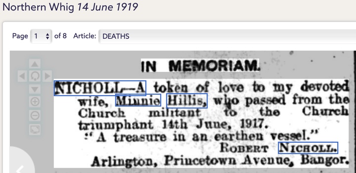 mary minnie hillis death newspaper2