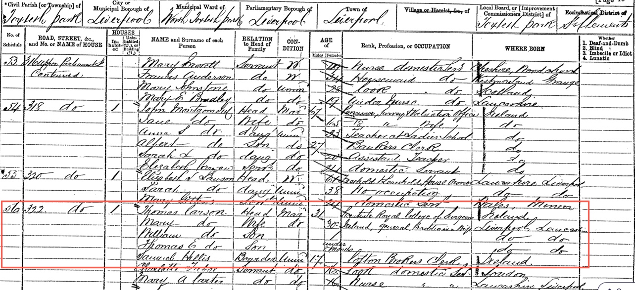 samuel 1871 census aged17