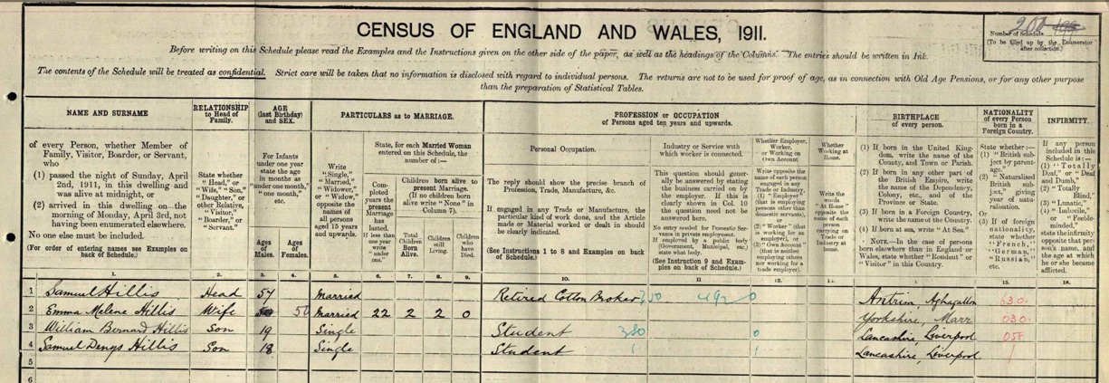 samuel hillis birkenhead 1911