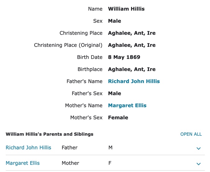 william hillis birth